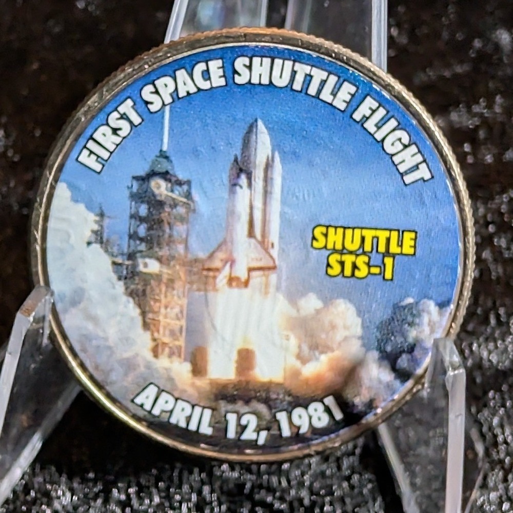 Colorized Kennedy Half Dollar Space Series First Shuttle Flight STS-1 2017 Coin